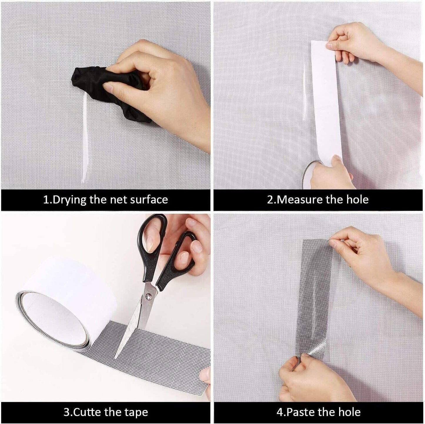 Nastro Adesivo Ripara Zanzariere in Fibra Di Vetro - 5 cm x 200 cm