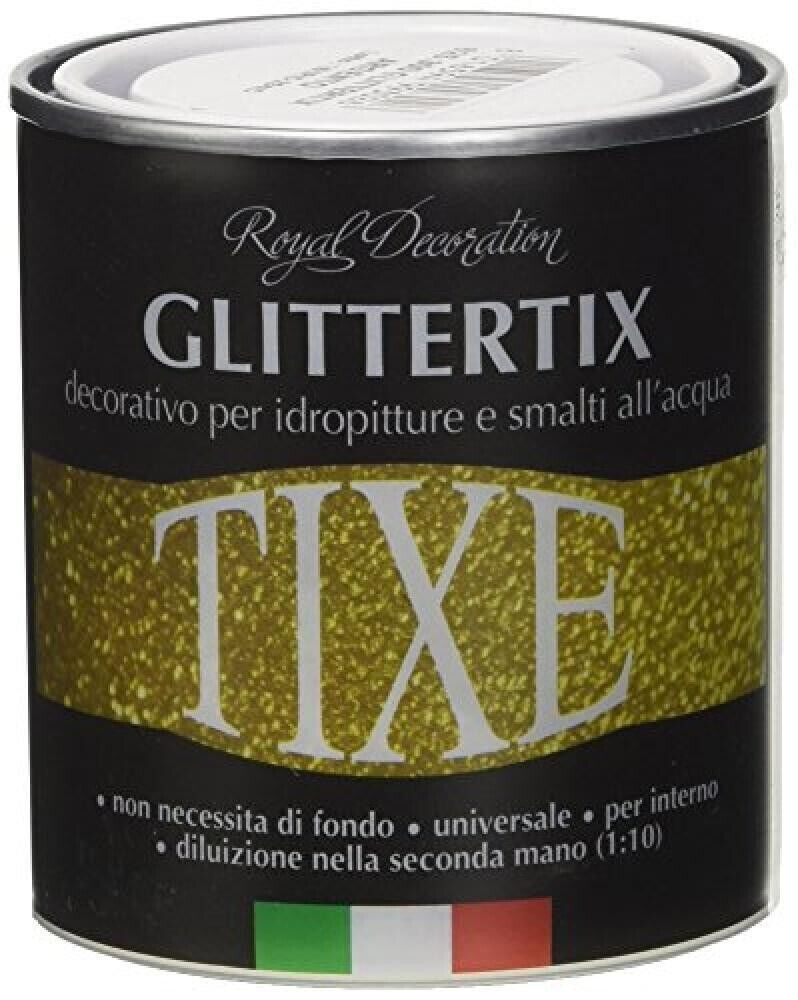 TIXE Glittertix Glitter per Pittura, Vernice, Argento, 250 ml (o3a)