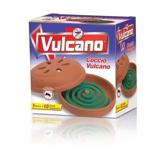 Insetticida zampirone per esterni Vulcano conf. 10 spirali + supporto in coccio