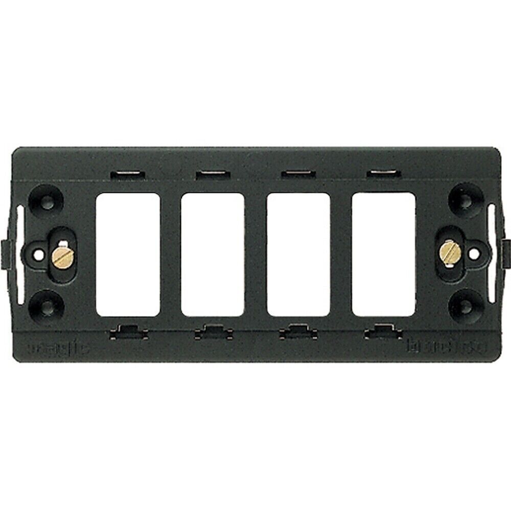 Bticino BTI 504R MAGIC - SUPPORTO A 4 POSTI MODULO 504 nero con viti