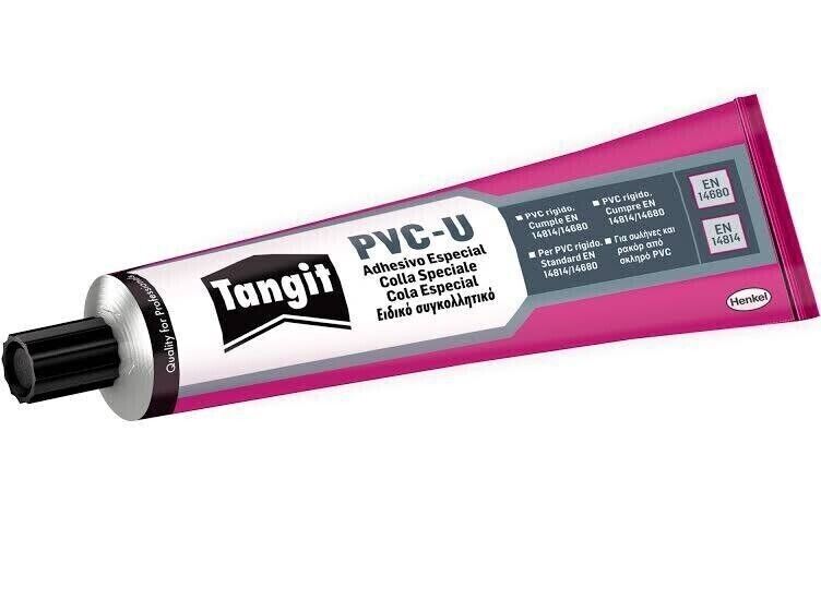 Tangit PVC-U Colla Speciale per Tubature Idrauliche Ripara Tubi e Grondaie 125g.