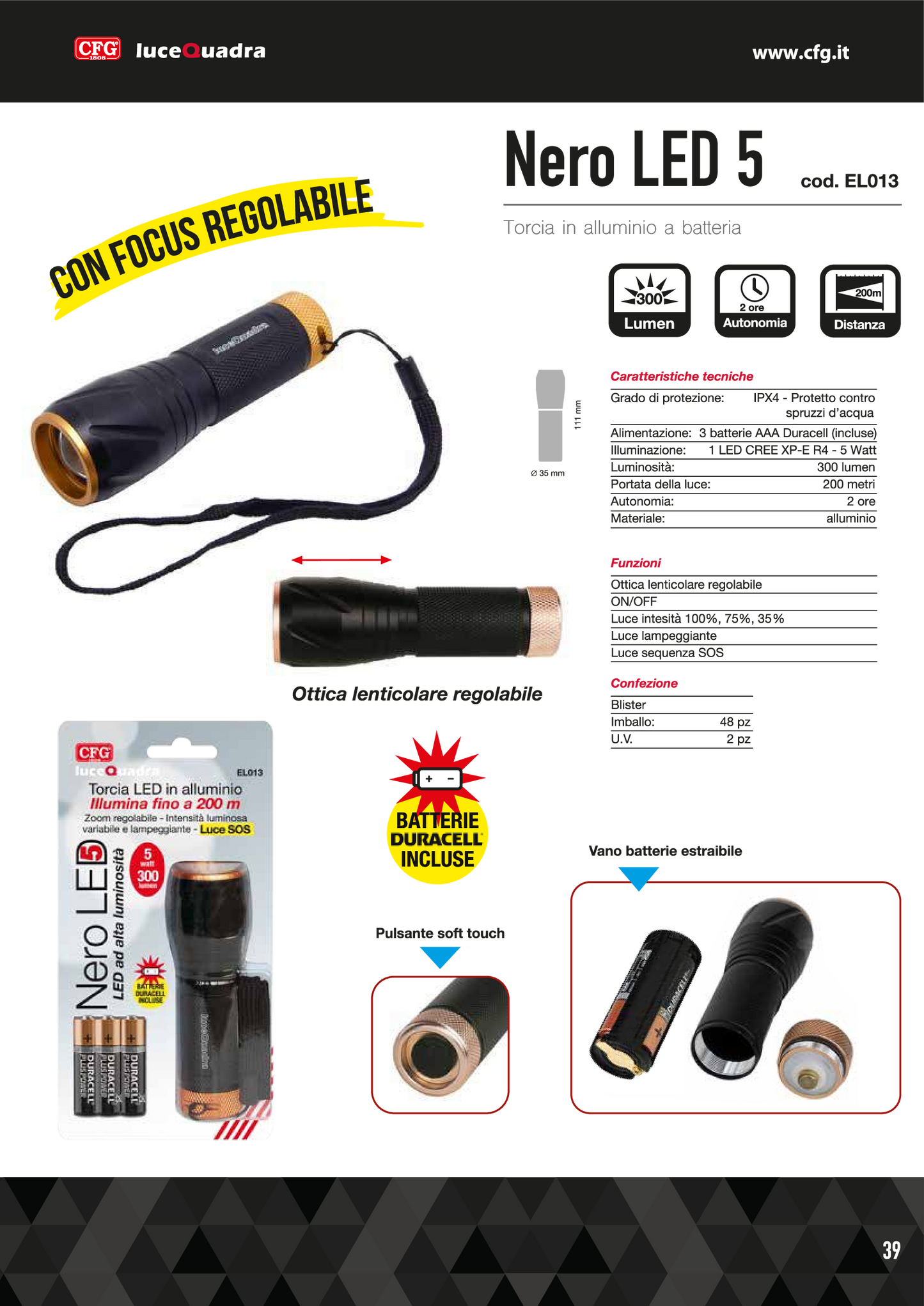 TORCIA NERO LED 5