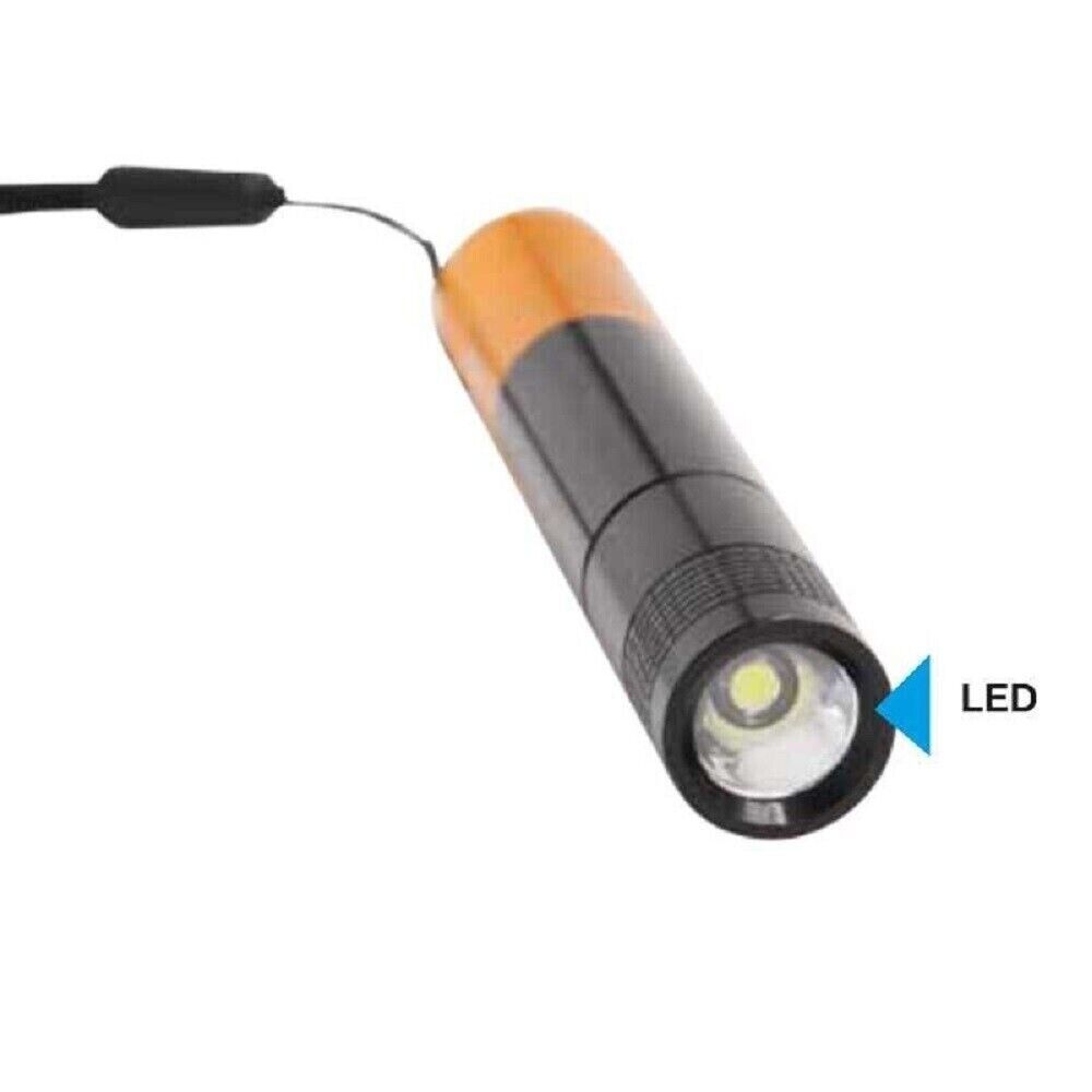 TORCIA LED TASCABILE IN ALLUMINIO - NERO LED SLIM CFG BATTERIA INCLUSA