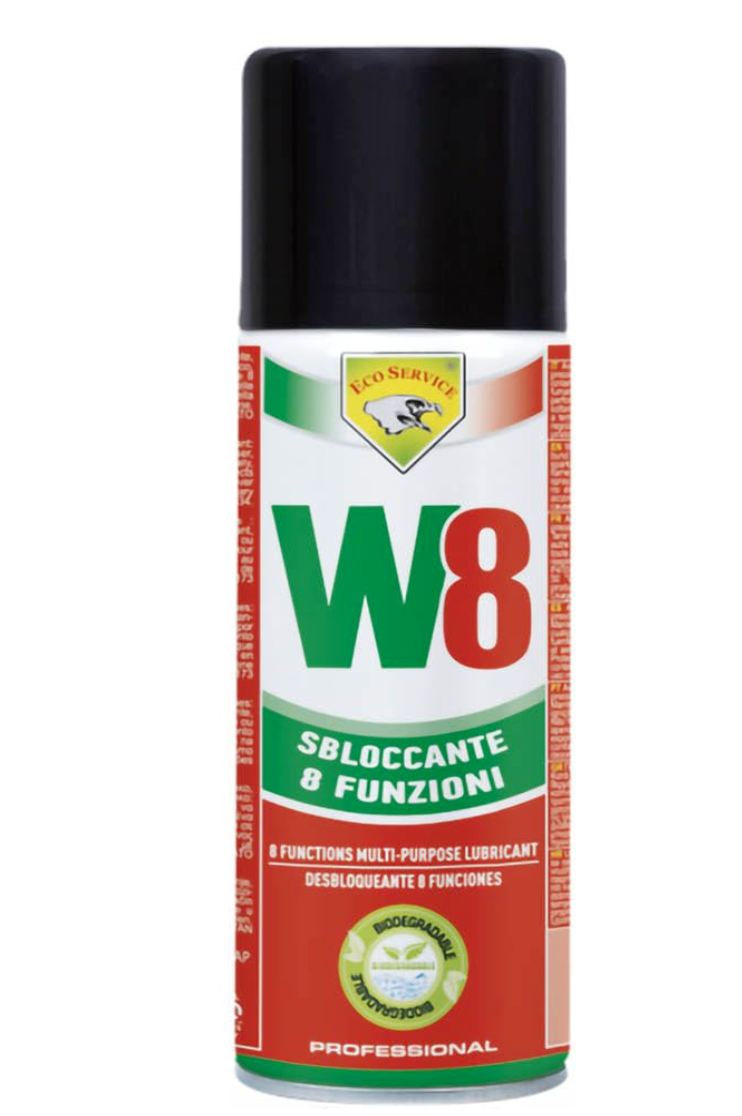 Sbloccante Lubrificante Spray W8 Professionale 400ml 8 Funzioni Eco Service