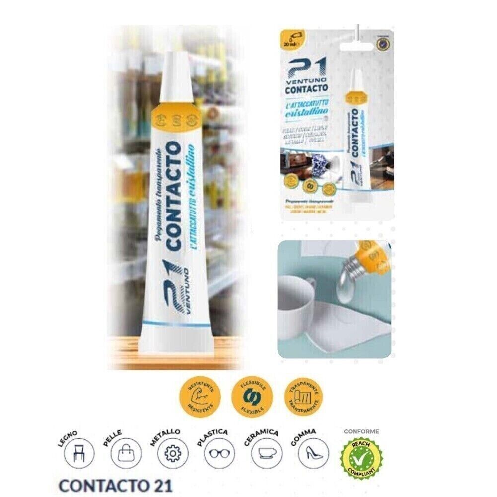 CONTACTO 21 COLLA DA CONTATTO SUPER TRASPARENTE TUBETTO 20 ml