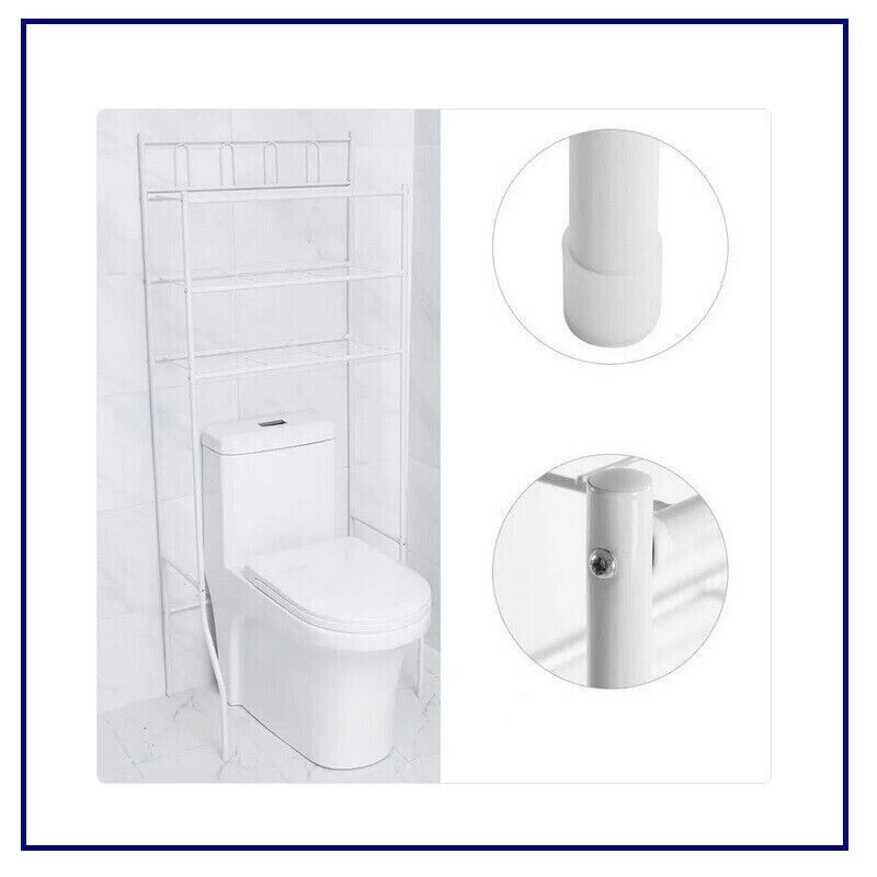 Scaffale Mobile Sopra Lavatrice Wc in Acciaio Salvaspazio da Bagno Lavanderia