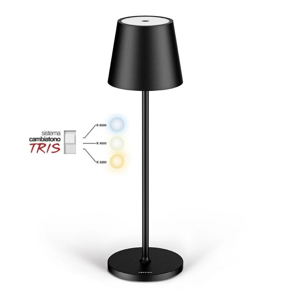 LAMPADA LED DA TAVOLO RICARICABILE AUDREY NERA LUMINOSITA E LUCE REGOLABILE