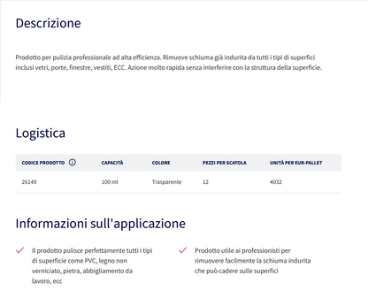 REMOVER 100 ml. pulitore detergente per schiuma poliuretanica indurita. TYTAN