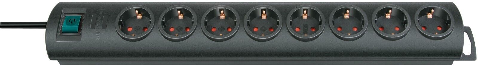 Presa multipla Primera-Line 8 prese nero 2m H05VV-F 3G1,5