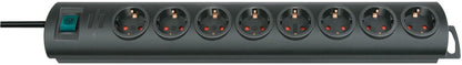 Presa multipla Primera-Line 8 prese nero 2m H05VV-F 3G1,5