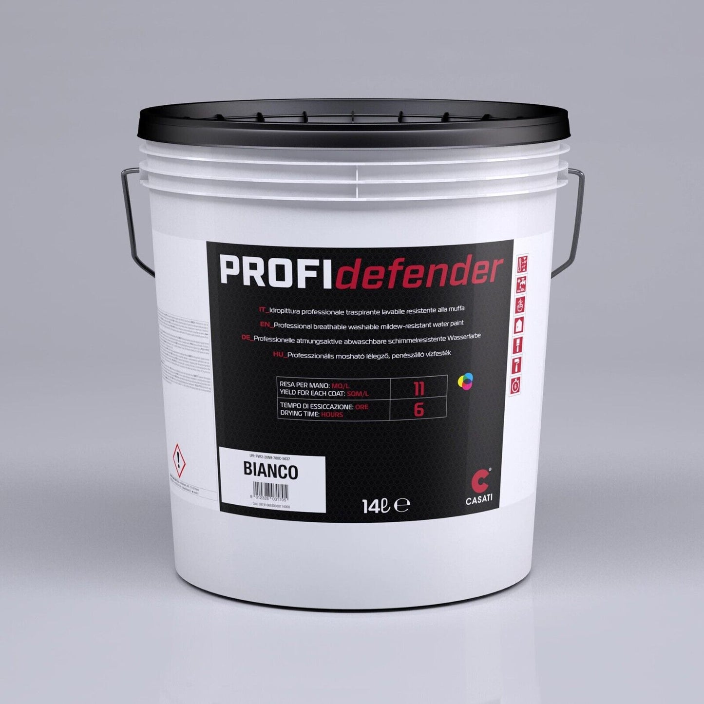 PROFI DEFENDER bianco 14 litri idropittura professionale CASATI res. alle Muffe