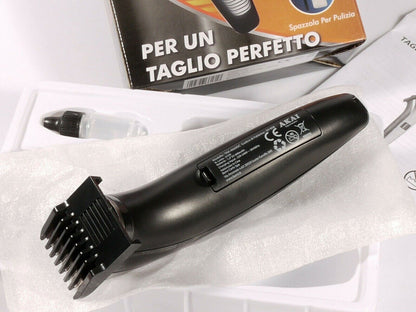 )TAGLIA CAPELLI RICARICABILE AKAI TAK-4660DC BOX LAMA ACCIAO WIRELESS CAVO