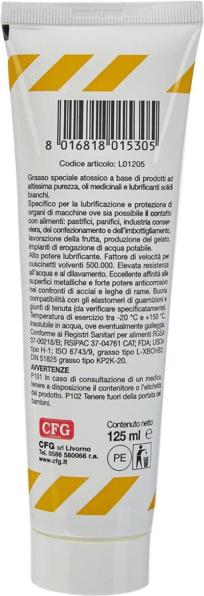 Grasso alimentare bianco CFG L01205 125ml lubrificazione meccanica