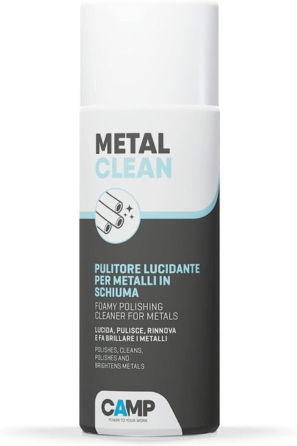 Camp -METAL CLEAN-Schiuma, Polish Metalli, Pulitore, Abrasivo, Protettivo, 400ml