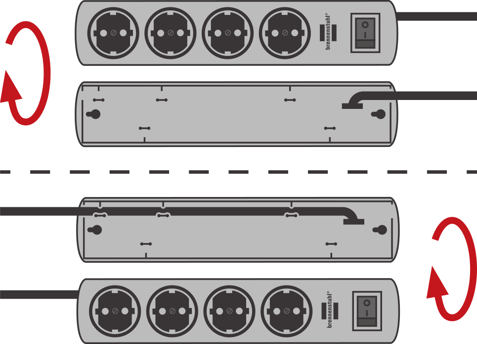 Presa multipla Primera-Line 10 prese nero 2m H05VV-F 3G1,5 Prese commutabili a c