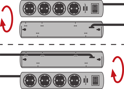Presa multipla Primera-Line 10 prese nero 2m H05VV-F 3G1,5 Prese commutabili a c