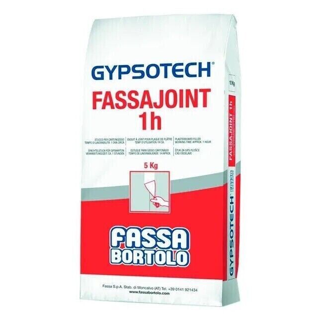 Stucco per Cartongesso Gypsotech FASSAJOINT 1h ideale per guinti e rasature 5 Kg