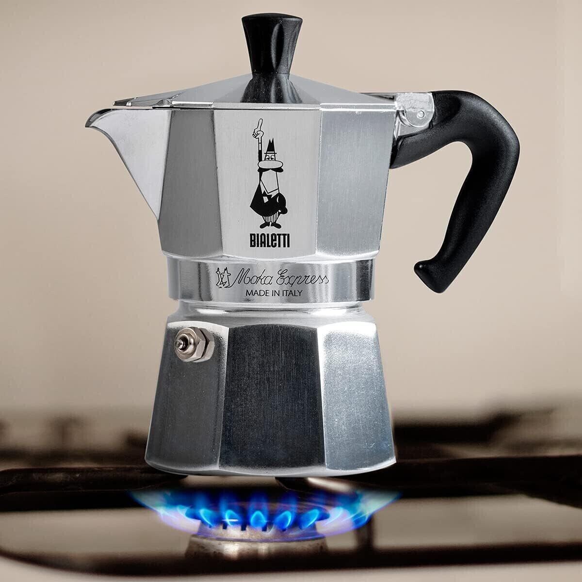 Bialetti Caffettiera Moka Express in alluminio da 1 a 6 tazze