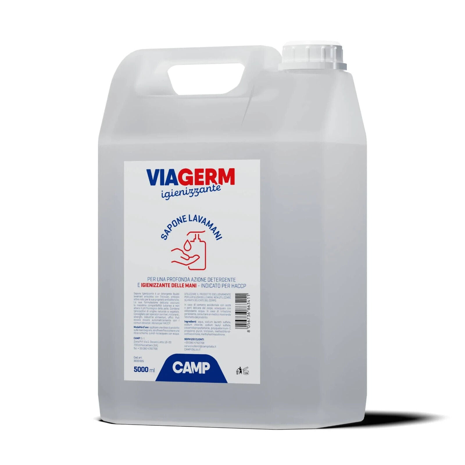 Viagerm sapone lavamani 5litri igienizzante HACCP