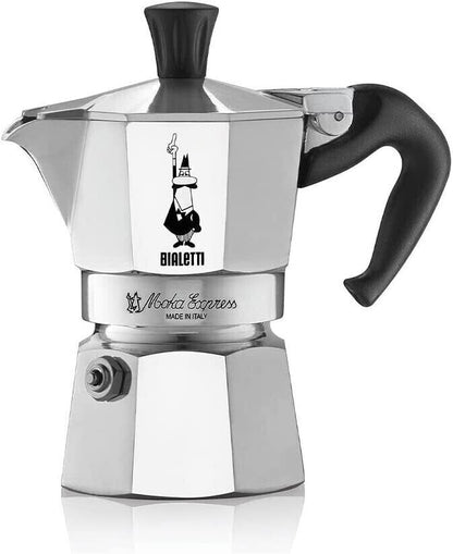 Bialetti Caffettiera Moka Express in alluminio da 1 a 6 tazze