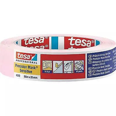 Nastro cara adesivo Tesa Rosa Sensibile mm.25 per lavori di precisione