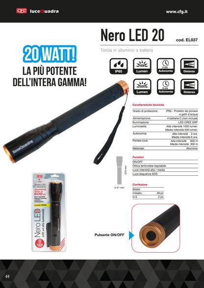 TORCIA NERO LED 20